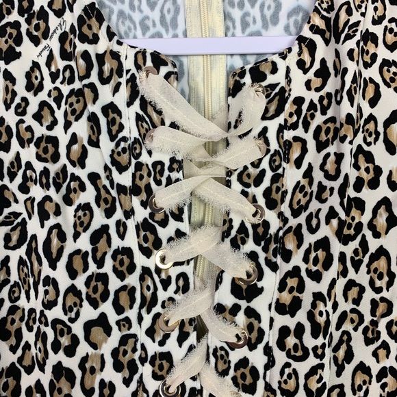 Elisabetta Franchi Abito Leopard Laced Mini Dress - Picture 3 of 16